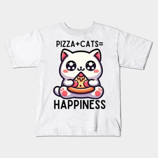 Cats & Pizza make me Happy Kids T-Shirt